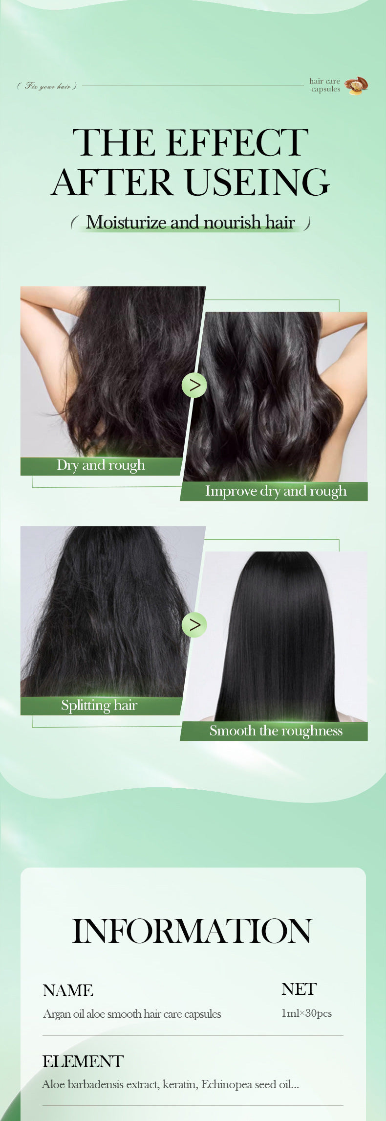 Nut Oil Hair Care Capsules SADOER Improve Frizz Essential Oil Capsule Conditioner  Wholesale