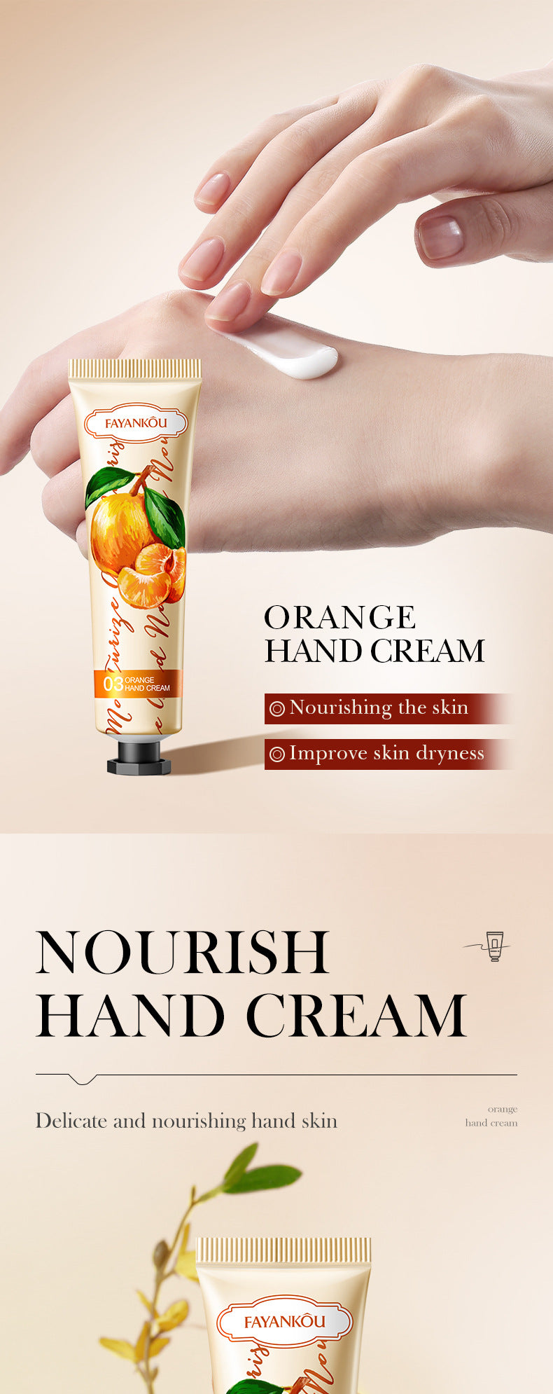 Plant and Fruit Hand Cream FAYANKOU Moisturizing Autumn and Winter Anti-Dry Crack Hand Cream  Foreign Trade Wholesale