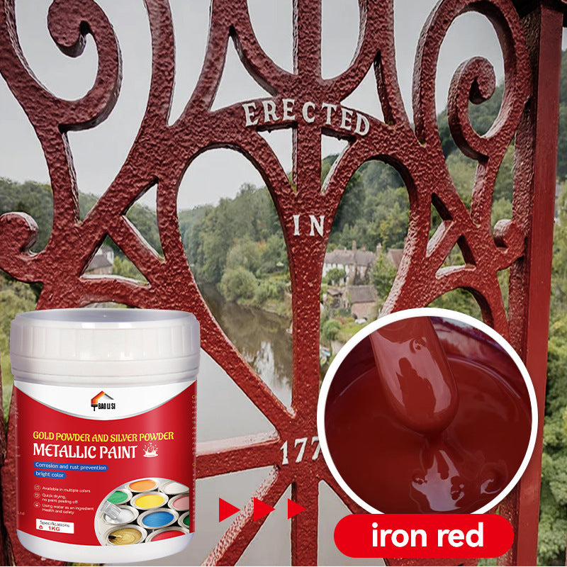 Gold and Silver Latex Paint baolisi Iron Art Steel Color Steel Tile Renovation Coating Anti-Rust Industrial Metal Paint