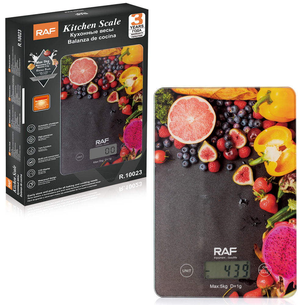 RA  Stainless Steel Peeling Function Waterproof Kitchen Scale Electronic Scale Limit5kg LCD Display Multi-unit Conversion