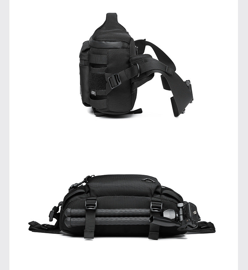 OZUKO Men's Waist Bag Waterproof High-End Crossbody Bag Chest Bag Tactical Trendy Portable Functional Travel Bag