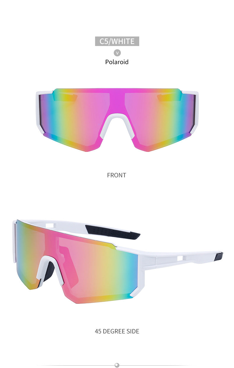 Outdoor Cycling Windproof Sunglasses for Men and Women, European and American Style One-piece Mountaineering Polarized Sunglasses Wholesale sunglasses