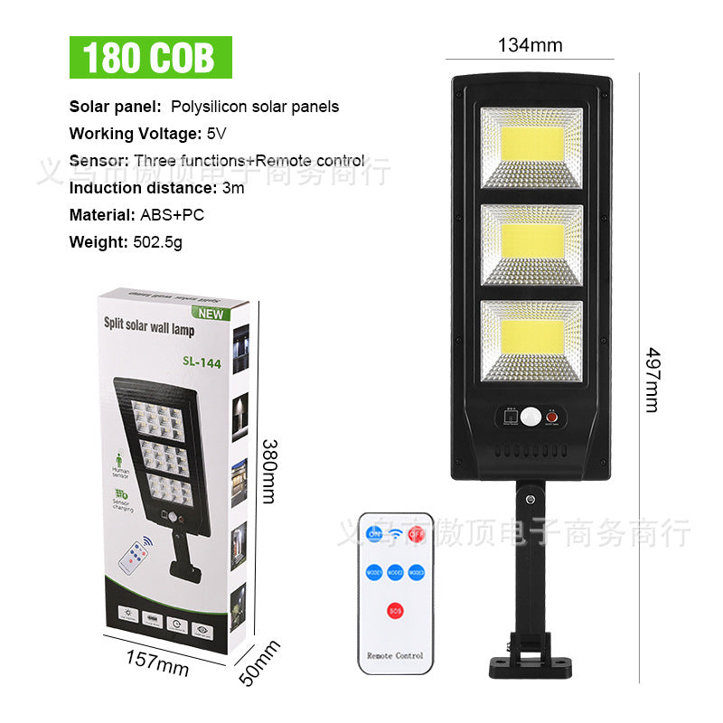 Outdoor Solar Lights LED Wall Lamp Human Body Induction Street Light Waterproof Garden Light Remote Control Courtyard Light Wall Lamp
