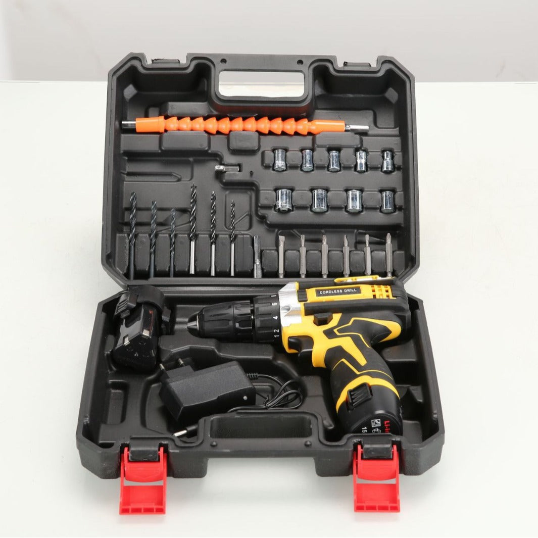 Multifunctional Set Lithium Electric Drill Rechargeable Hand Drill High Power Two-Speed Variable Speed Household Electric Screwdriver
