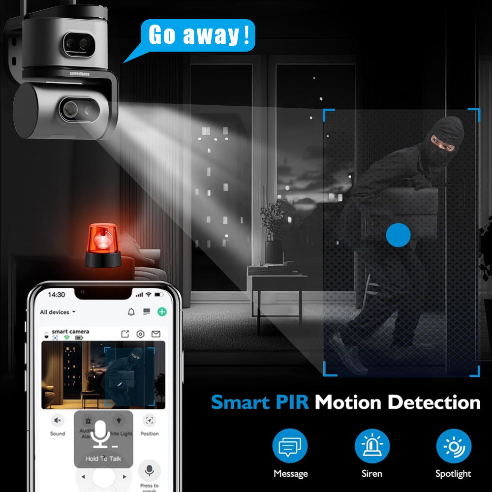Dual-screen indoor surveillance camera high definition dual-light night vision wireless home remote monitoring Camera