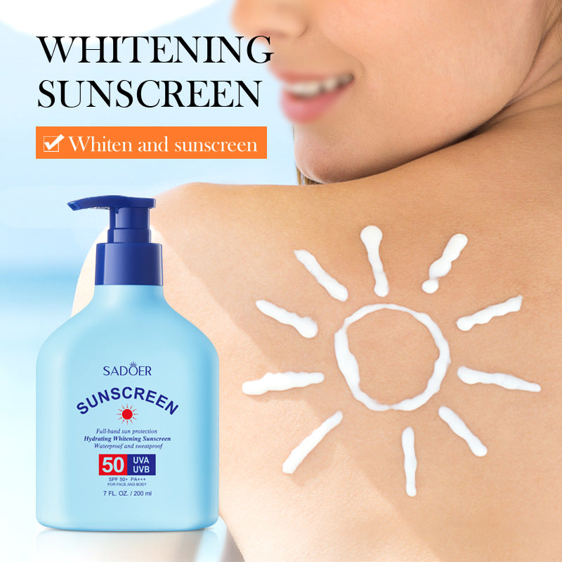 Sunscreen SADOER Hydrating, moisturizing, whitening, refreshing, UV protection sunscreen lotion for cross-border foreign trade wholesale