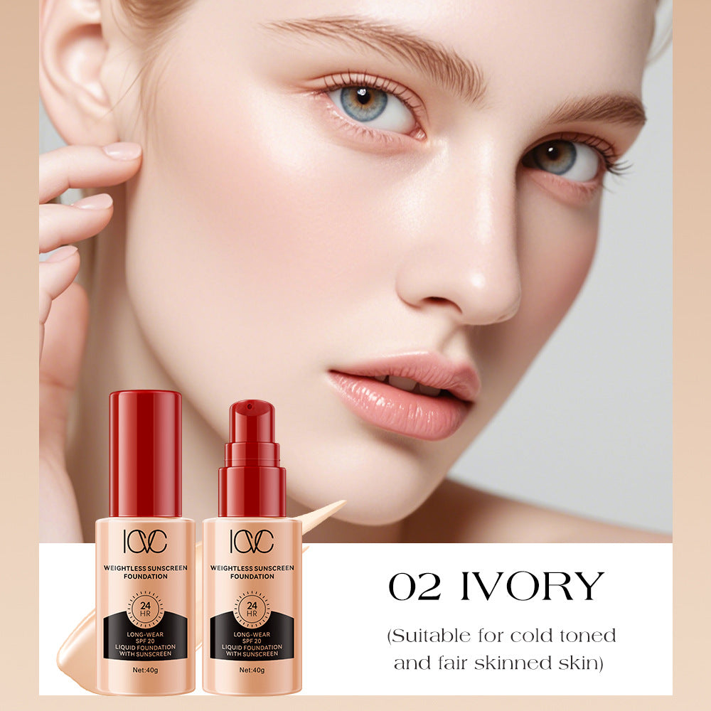 ICVC#Sunscreen Foundation40g Large Capacity Waterproof Long-lasting Non-smudge Lazy Primer Cream E-commerce