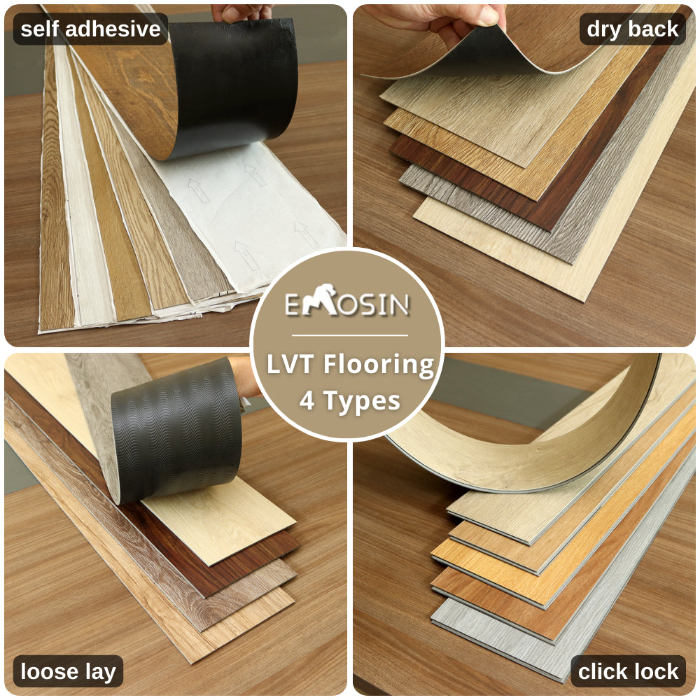 Waterproof 4mm 5mm 6mm Self Adhesive Click Plank Luxury Vinyl Tiles Look Like Stone Marble Effect Lvp Lvt Vinyl Flooring