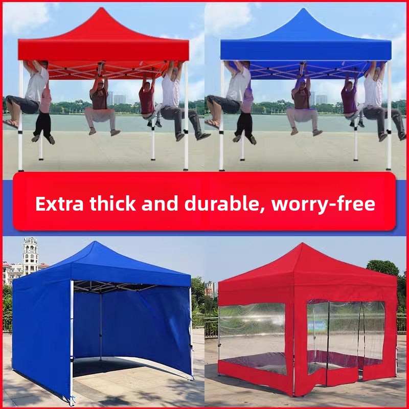 Outdoor Tent Advertising Retractable Folding Sunshade Large Umbrella Four-legged Umbrella Canopy Parking Rainproof Shelter Four-corner Stall Use