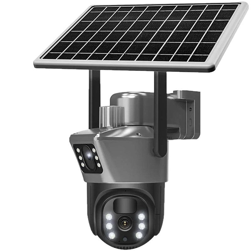 Gunball4g Solar camera HD night vision panoramic home use remote dual lens outdoor surveillance