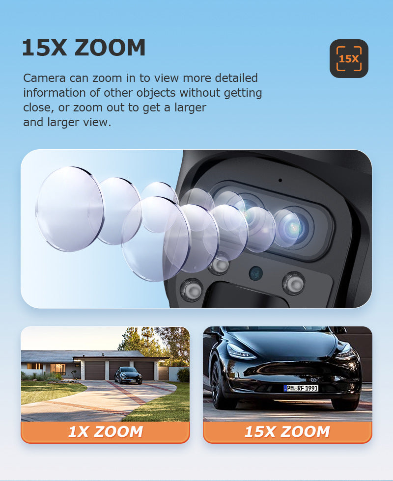 Outdoor4G Wireless HD Three Lens Solar Camera600Wan Remote Early Warning Fish Pond15Camera