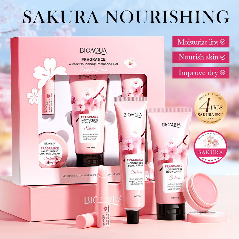 BIOAOUA Sakura Series Winter Moisturizing Luxurious Set Hydration Kit  Wholesale