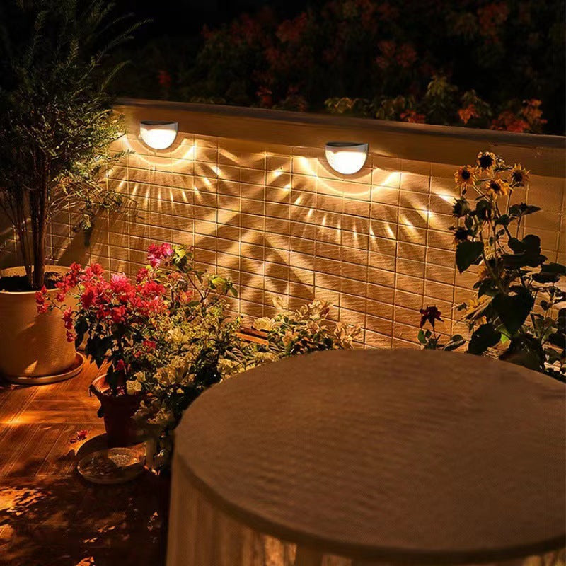 Solar Fence Light Semi-circular Step Light6LED Garden Balcony Wall Lamp Fence Courtyard Decorative Wall Lamp Outdoor