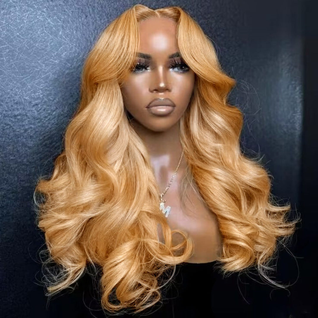 AshHoneyBlondeOmbreColored13x4LaceFrontSyntheticWig Long Curly Hair