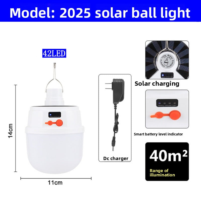 Solar Lamp LED Foldable Bulb Light Home Power Outage Emergency Light Tent Light Camping Light Night Market Stall Light