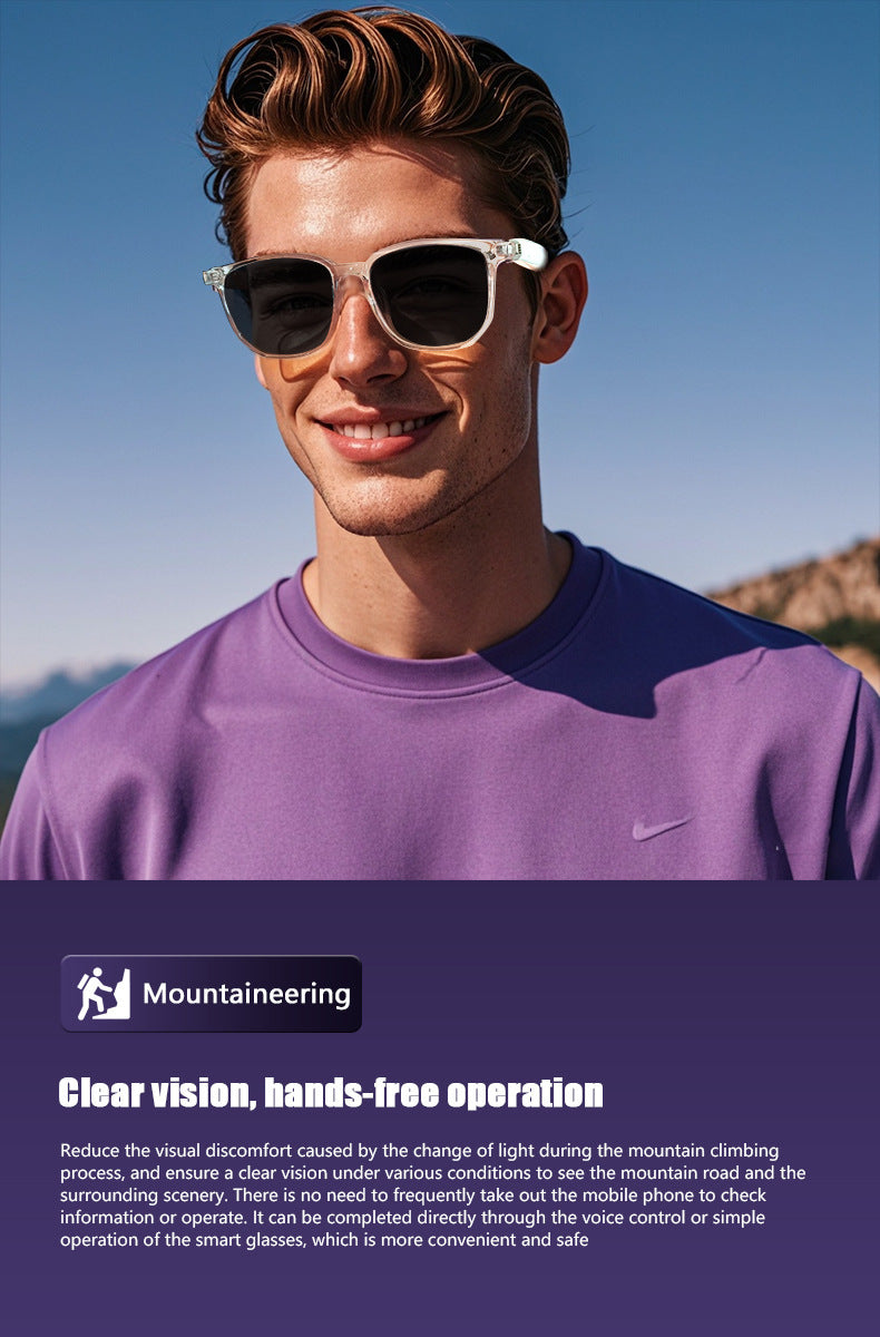 【AI Translation】Smart Translation Glasses Sunglasses Bluetooth Glasses Polarized UV Protection Blue Light Listening to Music Calling
