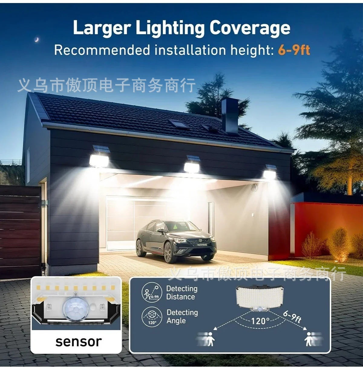 New Solar-Powered Light234LED Courtyard Waterproof Garden Villa Lighting Lamp Split Type Outdoor Lighting Lamp
