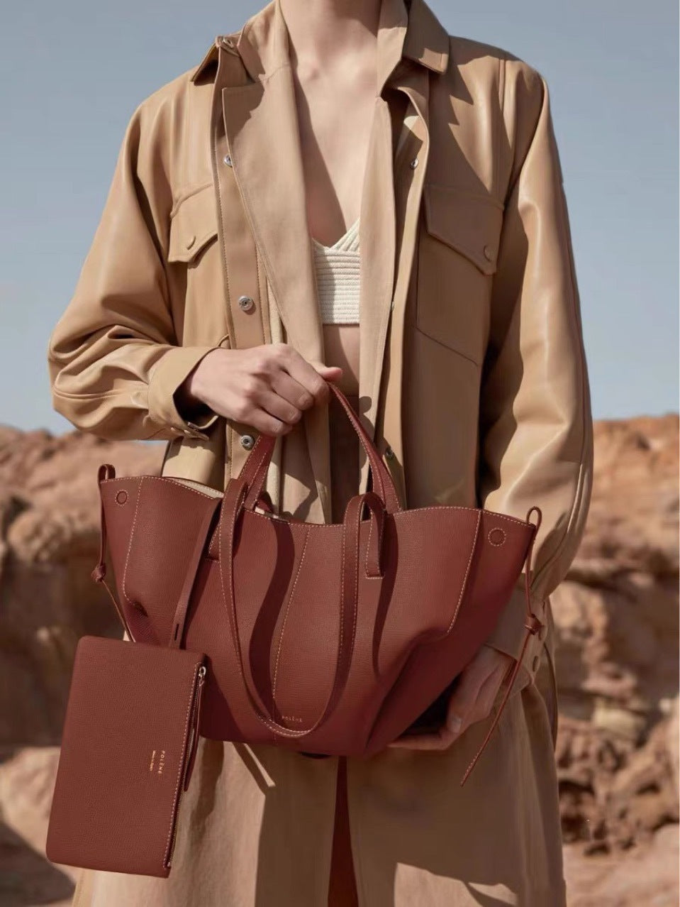 Trendy European and American Style Pleated Mother-Daughter Bag for Women with Wings, Tote Bag, Laptop Bag, Handbag, Shoulder Bag, Crossbody Bag, Underarm Bag