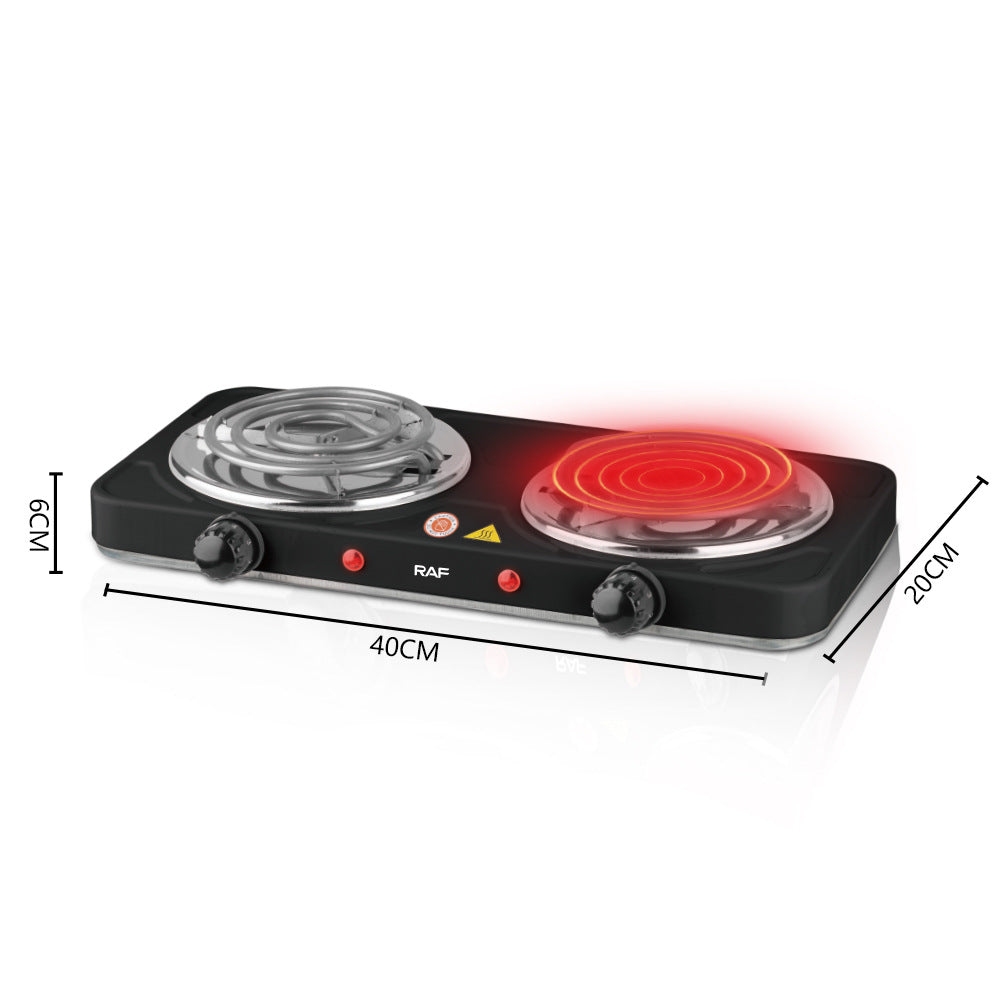 RAF Double-Head Electric Ceramic Stove Small Household Appliance Multi-Functional Cooking Coffee Stove Household Small Electric Stove Wholesale R8020