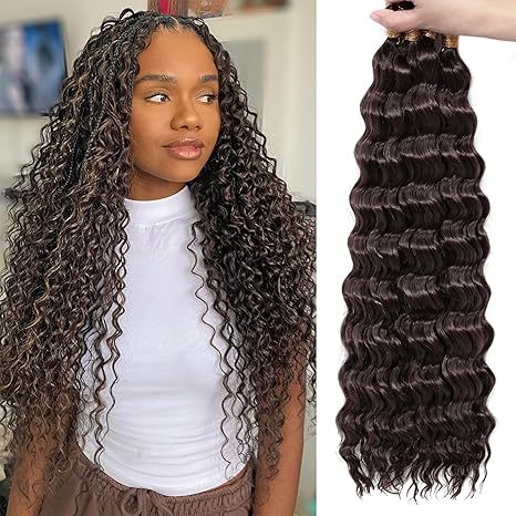 Cross-Border Deep Wave DEEP Crochet Hair Extensions Synthetic Hair Crochet Wig Unisex European and American Style Wig