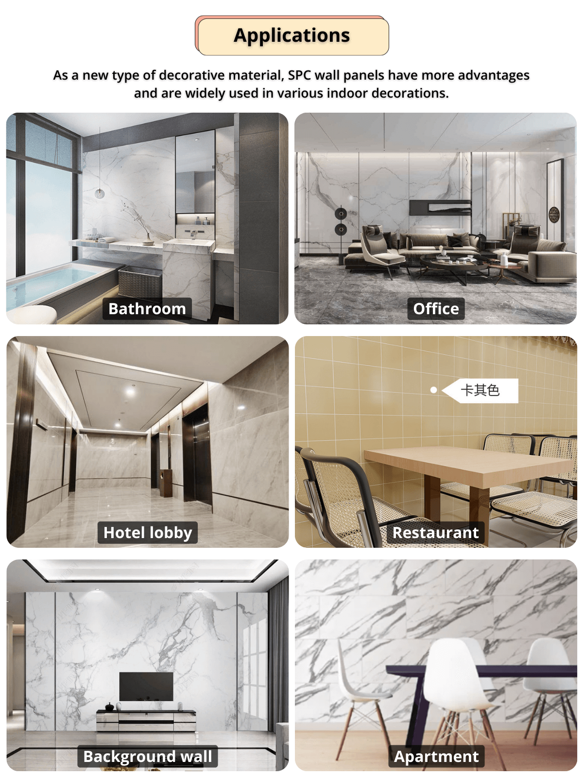 Interior Shower Wet Erea Wall Toung and groove Pvc Plastic Stone Marble Waterproof Spc Wall Panel