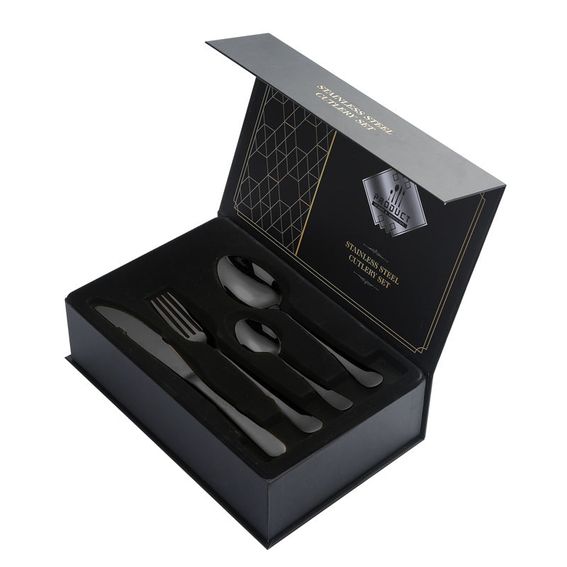 Stainless Steel Cutlery Knife Fork Spoon1010Four-piece Portuguese Western Steak Knife, Fork, and Spoon Set24Piece Suit