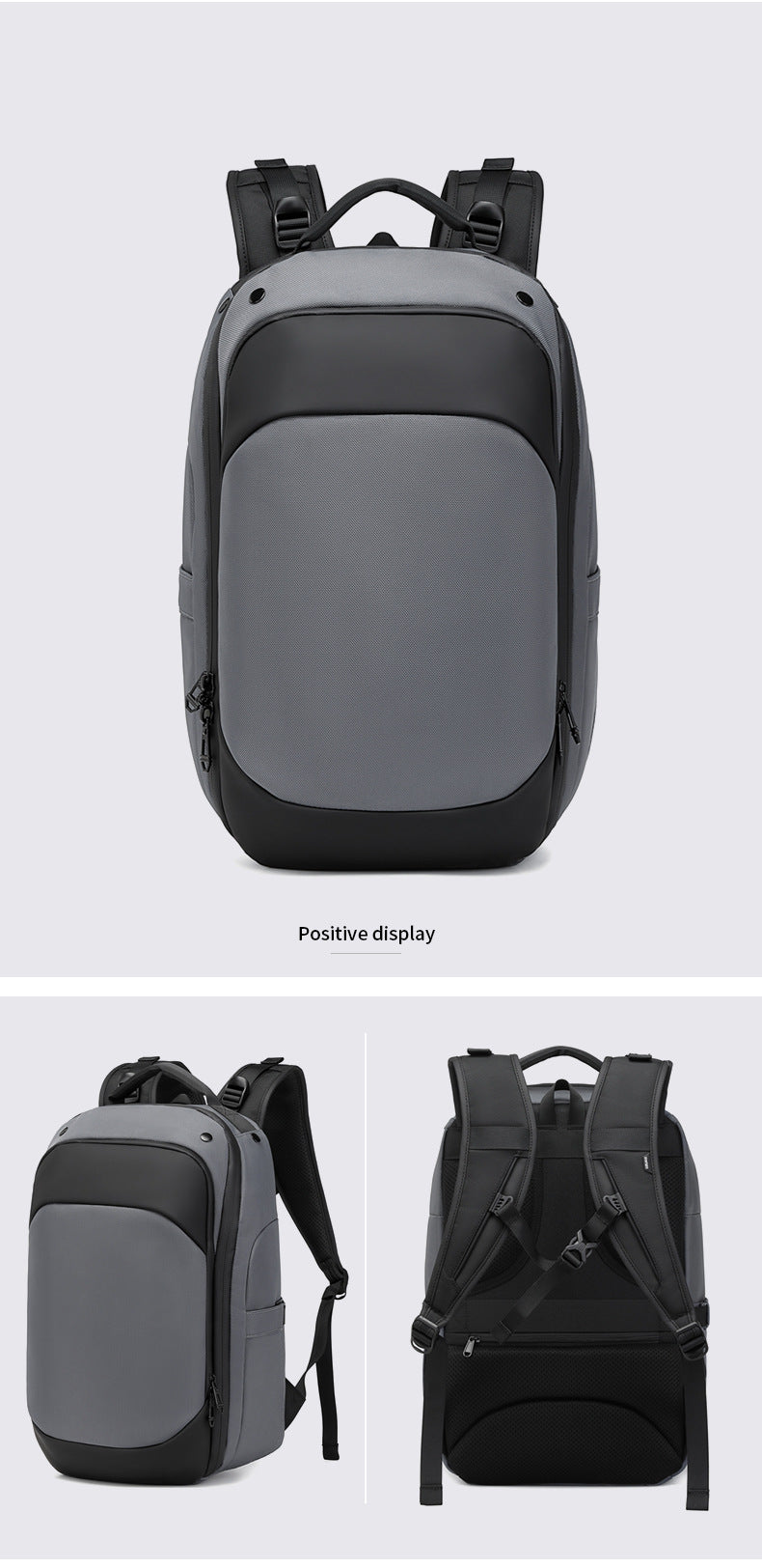 OZUKO Business Backpack for Men, Double Shoulder Laptop Bag, Waterproof, Large Capacity, Commuter School Bag, College Student Trendy Brand, High-End Feel