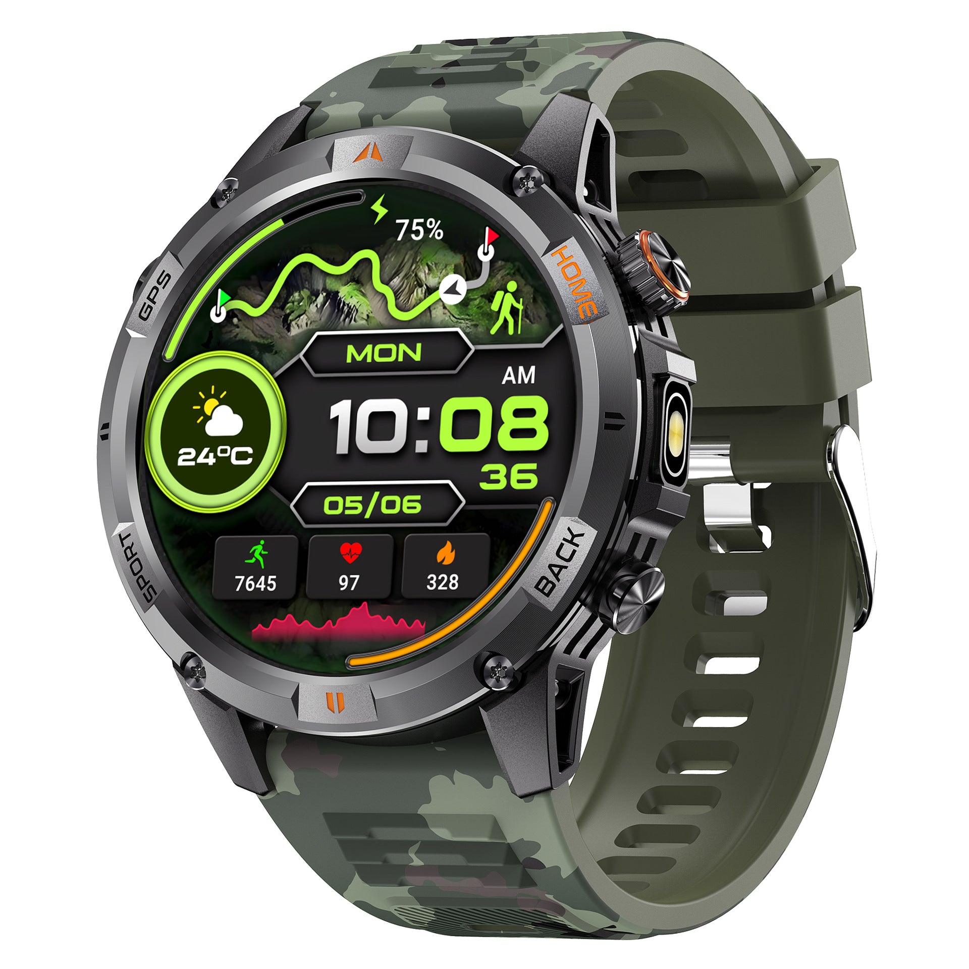 YK15Smart Watch Bluetooth Call Heart Rate Pedometer Sleep Depth Waterproof GPS Beidou Positioning Sports Three-Proof