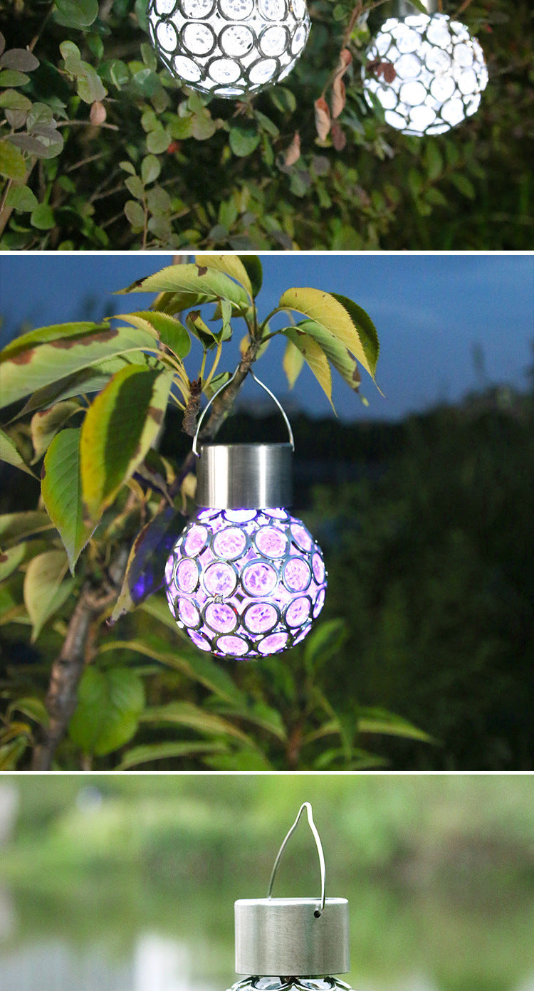 Solar Hanging Light Garden Garden Light Outdoor Waterproof LED Small Pendant Light with Light Control Hollow Lawn Villa Decorative Lamp