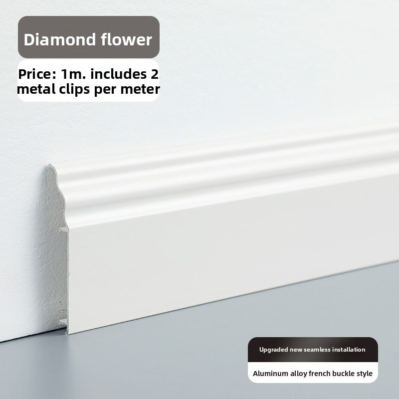 Aluminum alloy skirting board7cm Ultra-narrow double-layer snap-on skirting board, ultra-thin self-adhesive metal aluminum alloy baseboard
