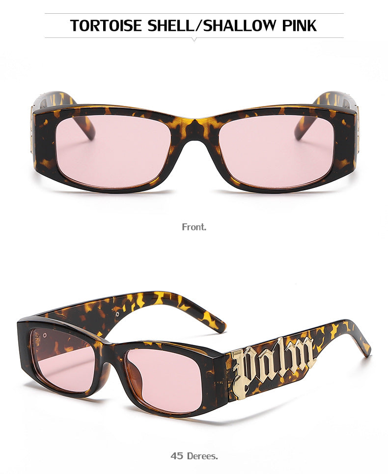 European and American Style Small Frame Sunglasses for Women Wholesale Fashion Wide Leg Sun Protection Sunglasses for Men UV Protection
