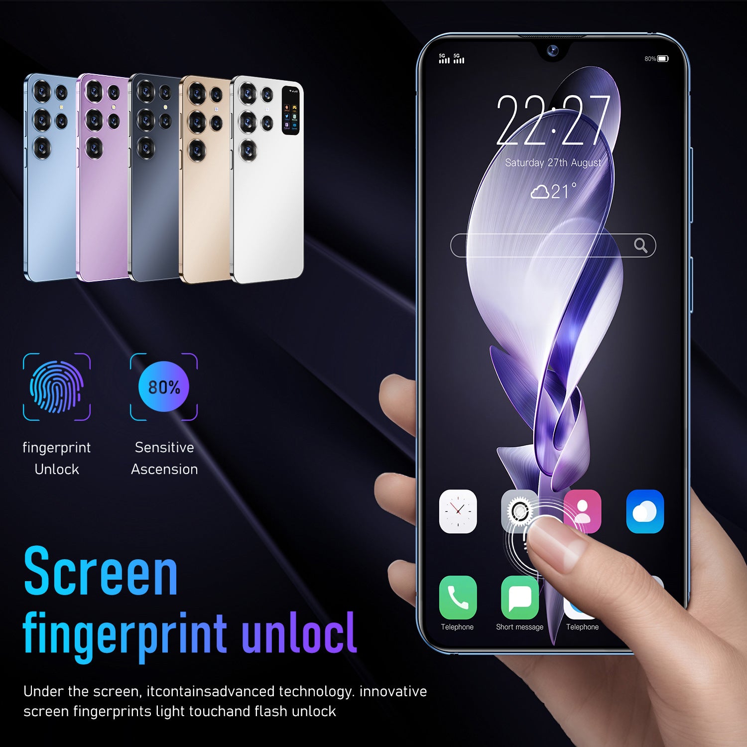 Hot selling product S26 Ultra Android Smart Large Screen Phone16+1T Factory Direct Sales Mobile Phones