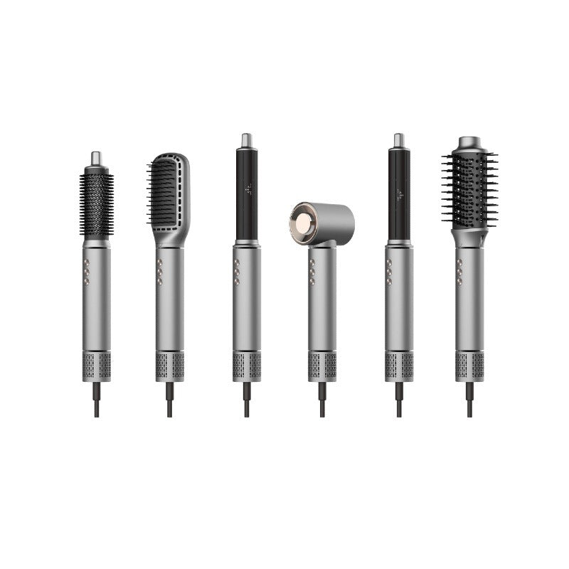 фенHigh-Speed Hair Dryer Hot Air Comb Set 6-in-1 Curling Iron Multi-Functional Hair Dryer Home Appliance
