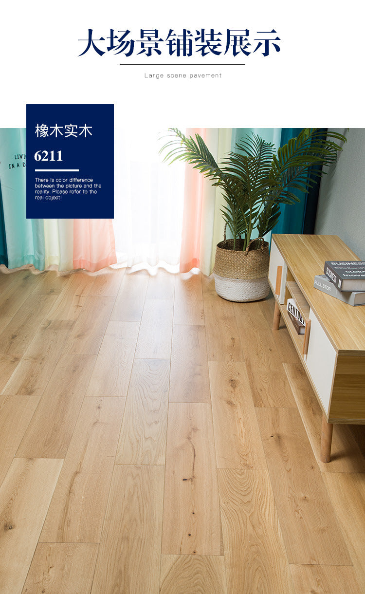 In-stock Solid Oak Flooring from Source Scar Modification Hand Scratch Pattern Original Wood Floor Solid Wood with Dragon Bone Design