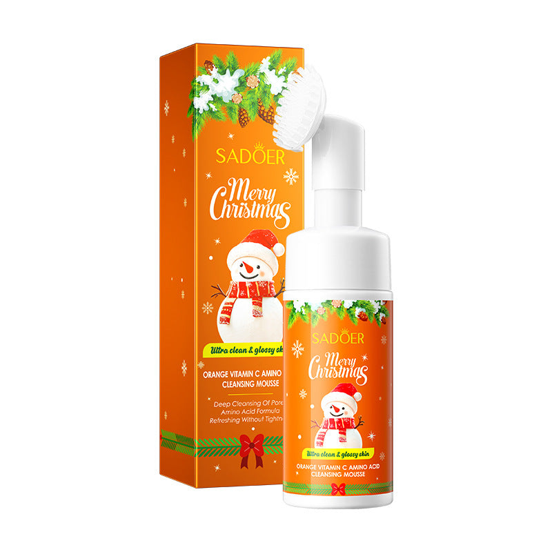 Christmas Strawberry Amino Acid Cleansing Mousse SADOER Cleansing facial cleanser  foreign trade wholesale
