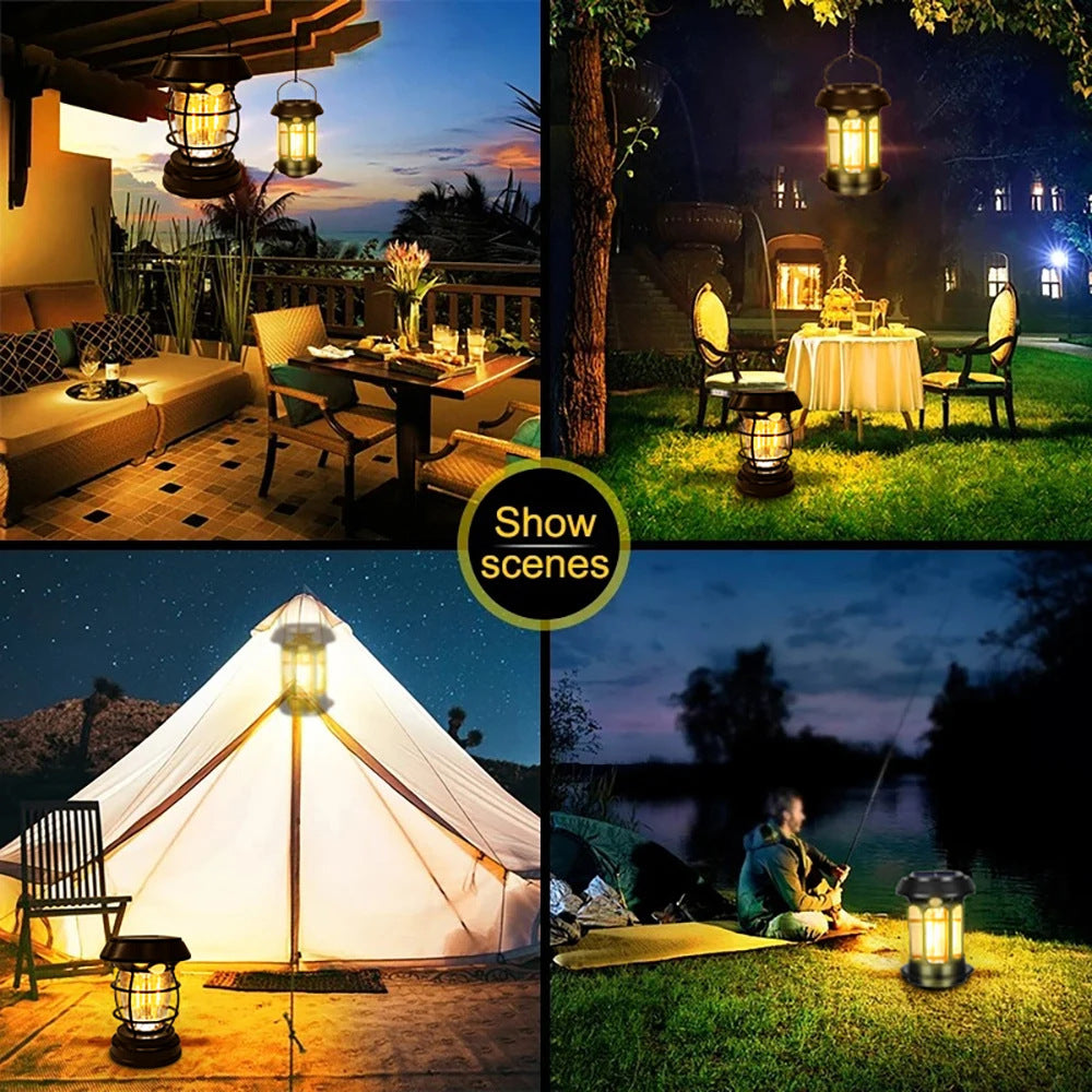 Solar Camping Light Outdoor Lighting Multi-Functional Camp Light Tungsten Light Rechargeable Tent Light Household Emergency Light