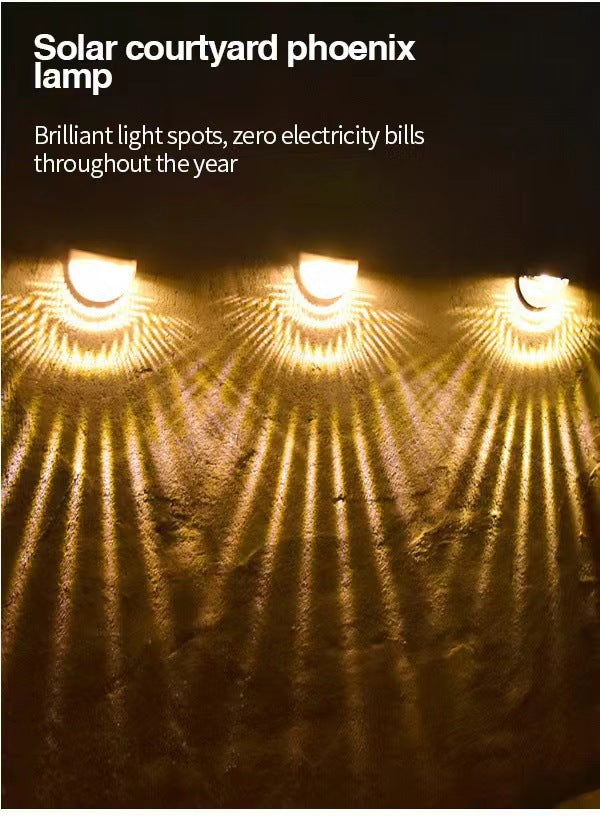 Solar Fence Light Semi-circular Step Light6LED Garden Balcony Wall Lamp Fence Courtyard Decorative Wall Lamp Outdoor