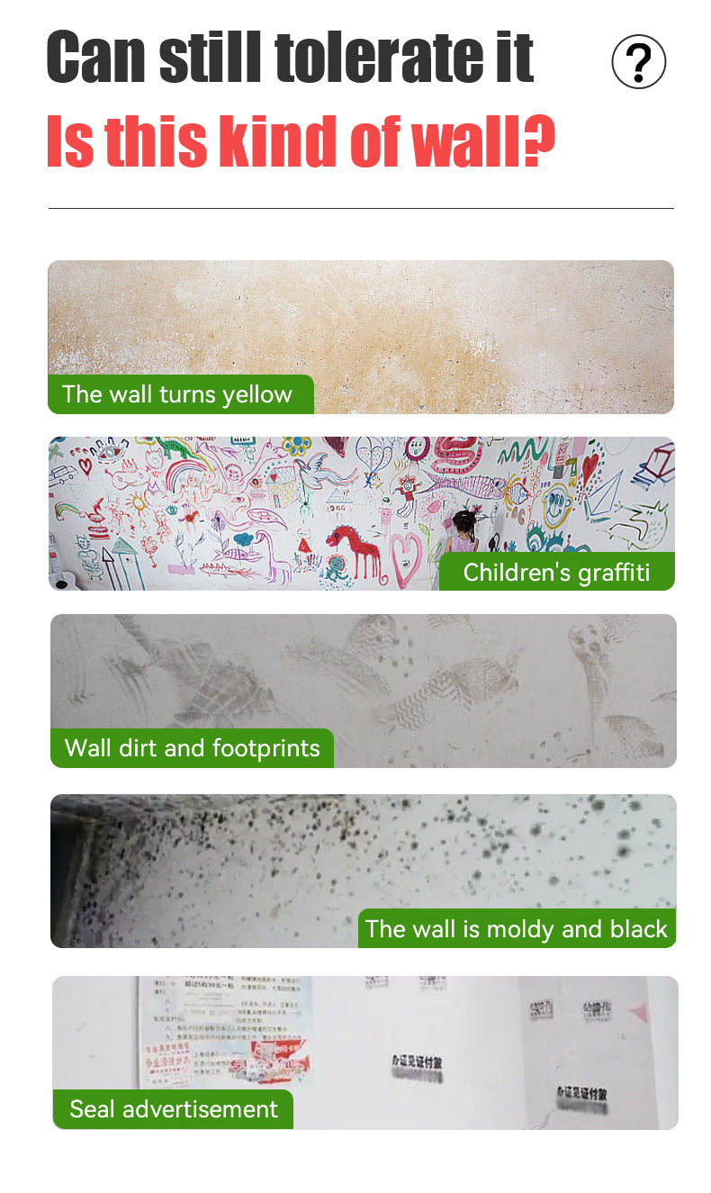 Large Roller Paint for Walls Water-Based Odorless Household White Wall Graffiti Stain Color Change Covering Latex Paint