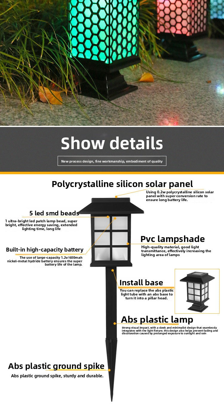 New Solar Lawn Light Garden Light Outdoor Waterproof Garden Villa Ground Light Landscape Decoration Dual-use Street Light