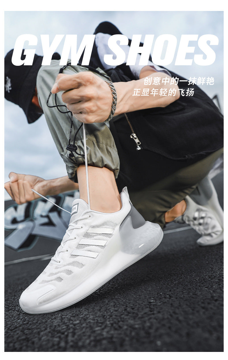 New Outdoor Running Shoes for Men, Soft Sole, Shock Absorption, Real Popcorn Casual Shoes, Breathable Ice Silk Mesh Sports Shoes