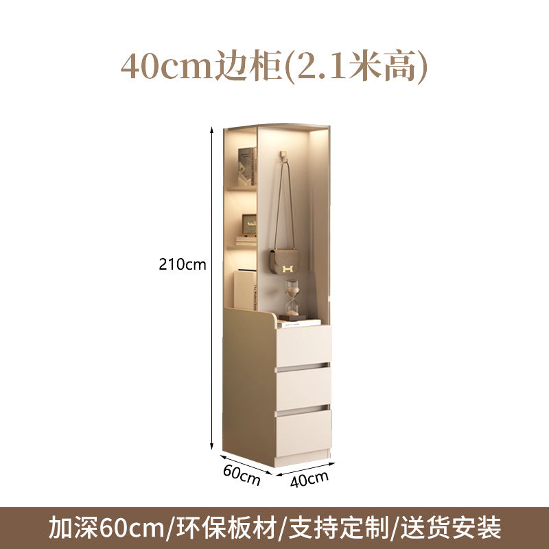 Wardrobe Light Luxury High-End Bedroom Home Segmented Handle-Free Storage Cabinet Hanging Area Multi-Wardrobe Customization