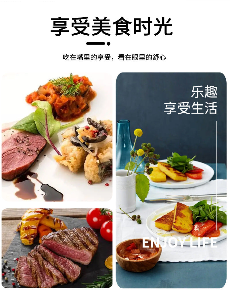 410Stainless Steel Cutlery Restaurant Creative Hepburn Style Ceramic Handle Knife Fork Spoon Tea Spoon Set Western Steak Knife Fork
