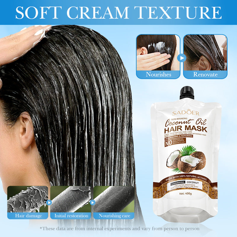Coconut Oil Nourishing Hair Mask SADOER Smooth, Soft, and Voluminous Hair Conditioner for  Wholesale