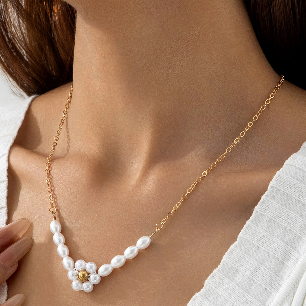 European and American Style Jewelry Colorful Square Inlaid Diamond Single Necklace Geometric Chain Imitation Gemstone Single Layer Collarbone Chain