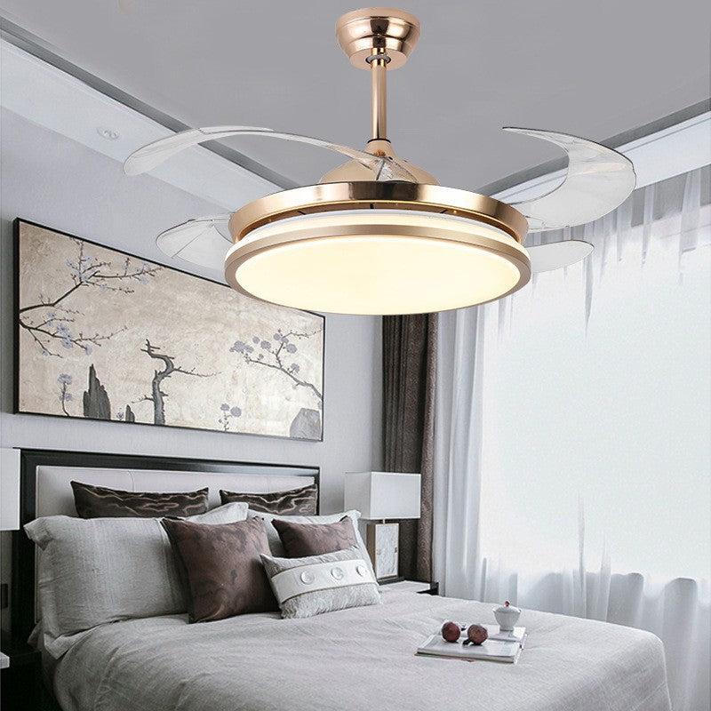 Invisible Fan Light for Home Bedroom Living Room Silent Variable Frequency Electric Fan Light Modern Simple Dining Room Ceiling Fan Light Wholesale