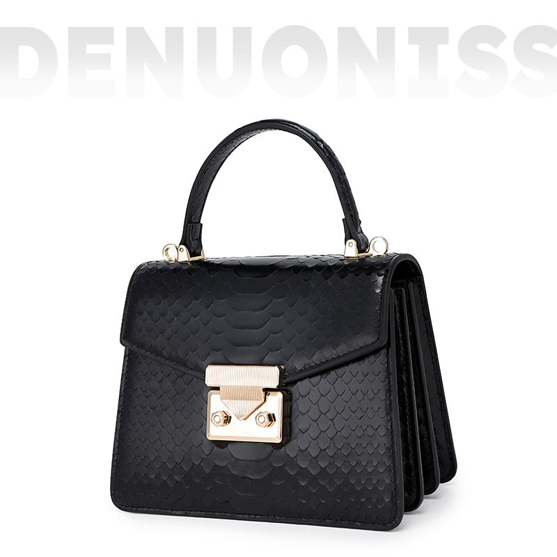 Snake Pattern Kelly Bag Niche Versatile Handbag High-Quality Fashion Women's Bag Light Luxury Single Shoulder Crossbody Women's Bag
