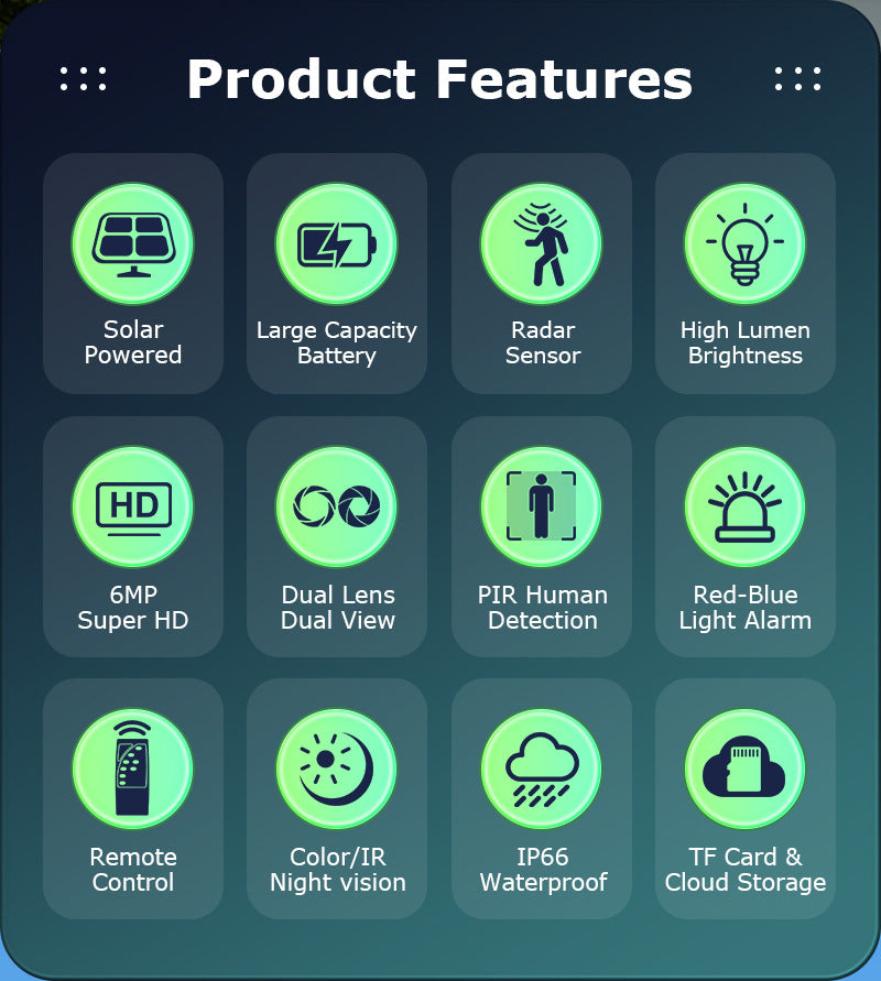 Exclusive Supply4g Solar street light surveillance camera outdoor6MP Night Vision Binoculars with HD Illumination wifi Photo