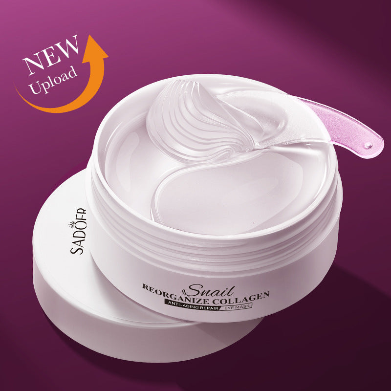 Snail Eye Mask SADOER Collagen improves dark circles, eye wrinkles, and eye bags cross-border wholesale
