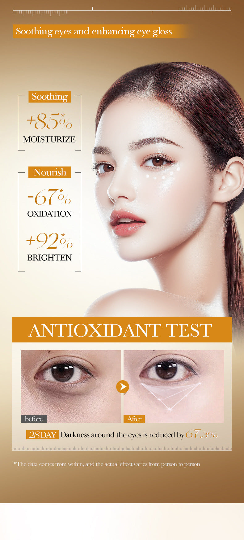 BIOAOUA Turmeric Antioxidant Soothing Eye Cream Brightening, moisturizing and moisturizing eye cream   wholesale