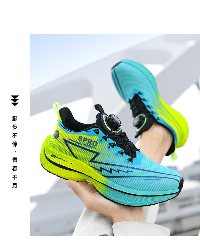Red Rabbit8pro Full Palm Carbon Plate Racing Shock Absorption Running Shoes for Men and Women Couples Rotating Buckle Youth Student Sports Shoes